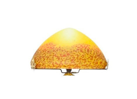 Chapeau de lampe champignon en pâte de verre diamètre 34 cm.