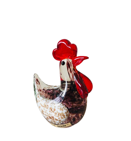 Poule en verre souffle PM