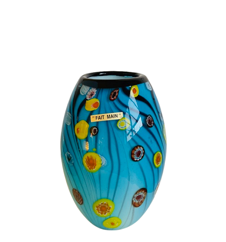 Vase en verre souffle bouche, fait main