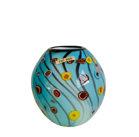 Vase en verre souffle bouche, fait main