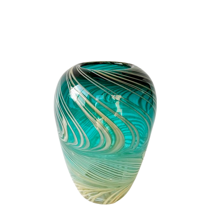 Vase en verre souffle bouche, fait main