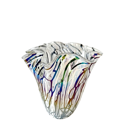 Vase en verre souffle bouche, fait main
