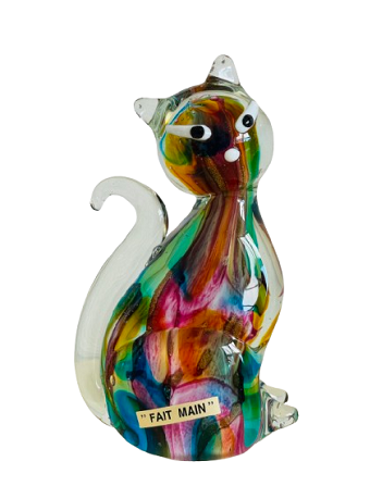chat en verre souffle