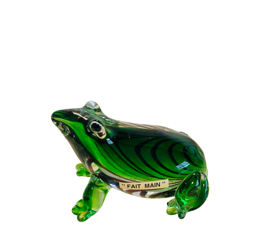 grenouille verte en verre souffle