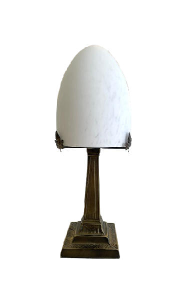 lampe champignon pate de verre pied fer 01