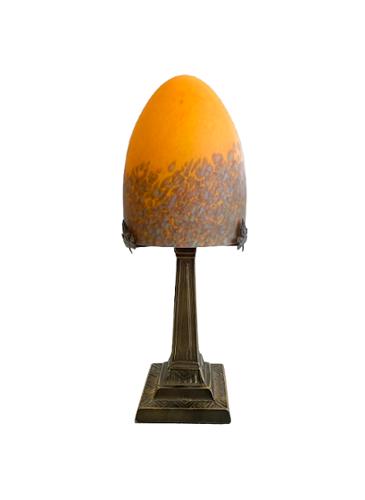 Lampe Champignon pâte de verre pied fer.