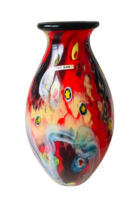 Vase en verre soufflé haut. 36 cm