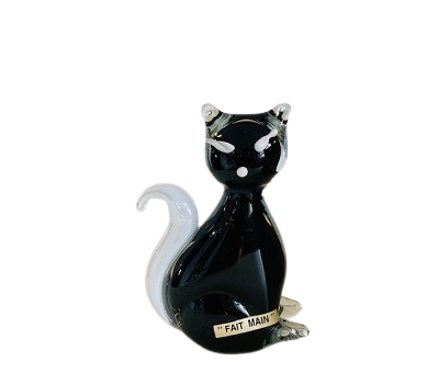 Chat noir en verre souffle