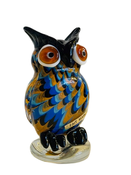 Chouette en verre soufflé