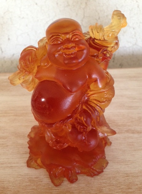 Cristal Daum : Le Bouddha debout Ambre