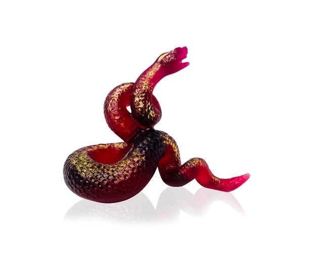 Cristal Daum : Le Serpent rouge et or