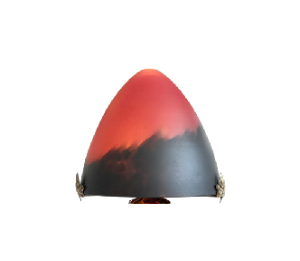 Chapeau de lampe champignon en pâte de verre diamètre 19 cm.