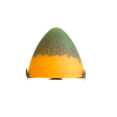 Chapeau de lampe champignon en pâte de verre diamètre 19 cm.