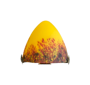 Chapeau de lampe champignon en pâte de verre diamètre 19 cm.