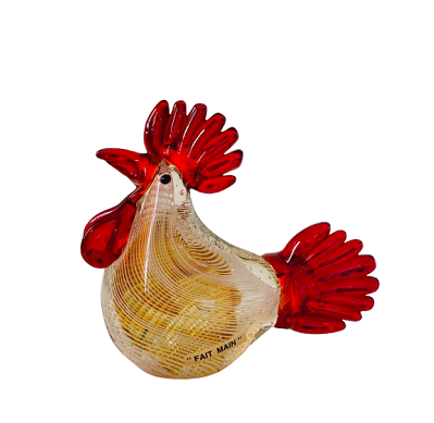 Poule en verre soufflé