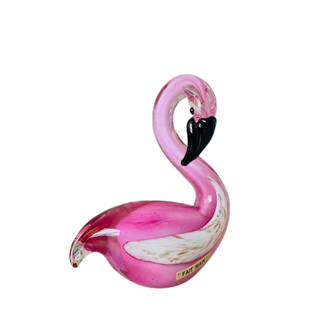 Flamant rose en verre soufflé