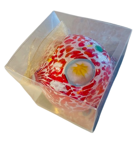 Boule de Noël en verre soufflé. Création Murano