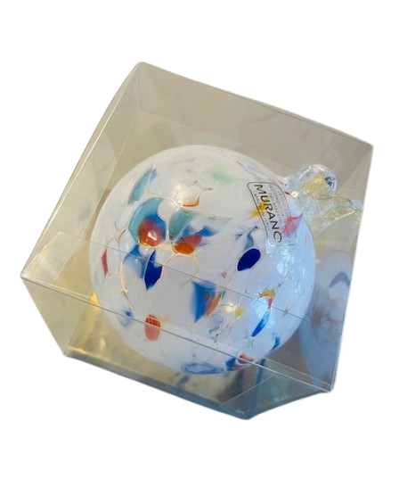 Boule de Noël en verre soufflé. Création Murano