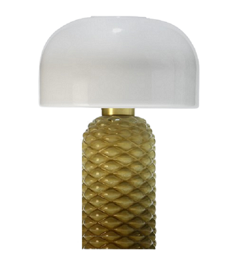 Lampe en verre souffle, Lampe Champignon