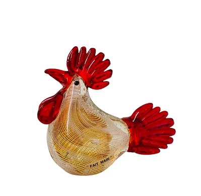 Poule en verre souffle
