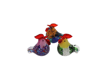 Poule en verre souffle MM