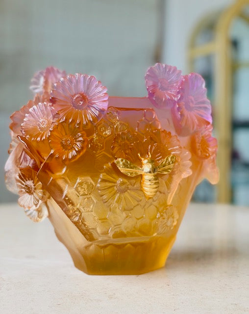 Vase Daum Or d'abeille
