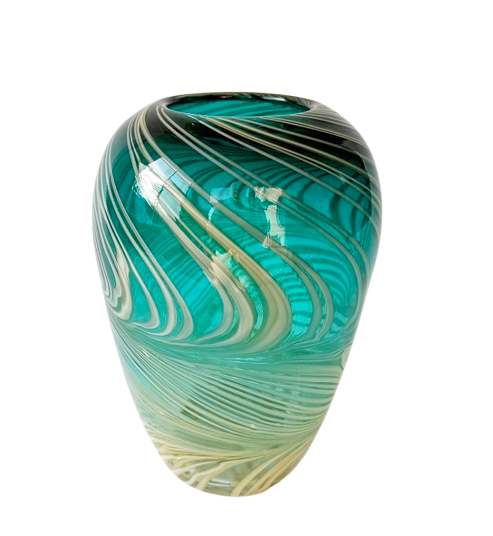 Vase en verre souffle bouche, fait main