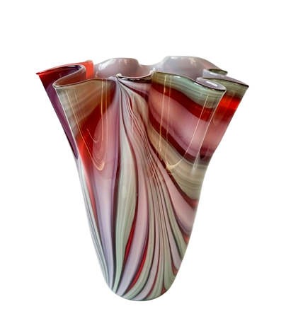 Vase en verre souffle bouche, fait main
