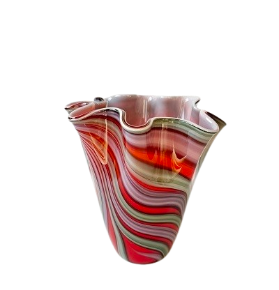 Vase en verre souffle bouche, fait main