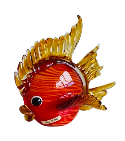 poisson rouge en verre souffle