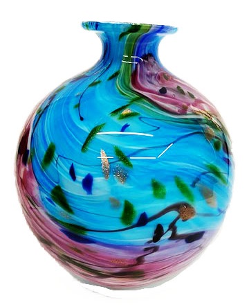 Vase en verre souffl