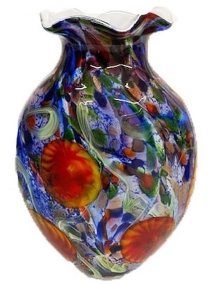 Vase en verre souffl