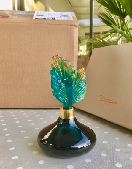 Cristal Daum : Flacon Fleur de Paon.